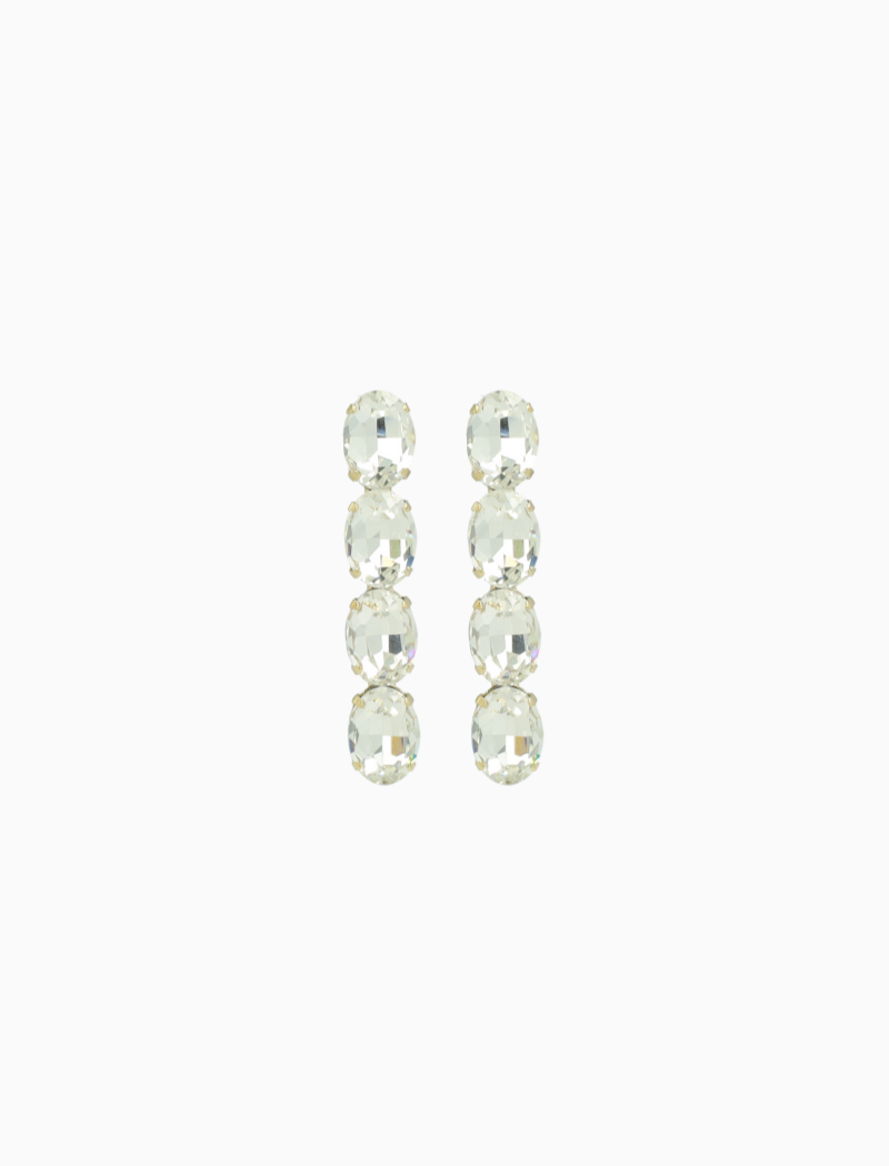 Maudi Earrings Oval Waterfall Four Stones S Crystal