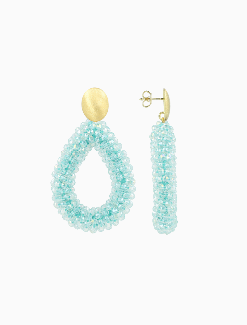 Blauwe Oorbellen Berry druppel L