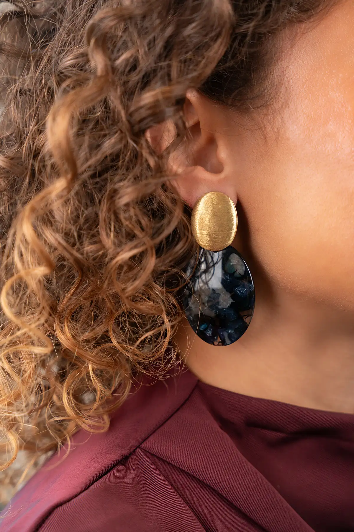 Multicolor Oorbellen Bugle Flat L Celia