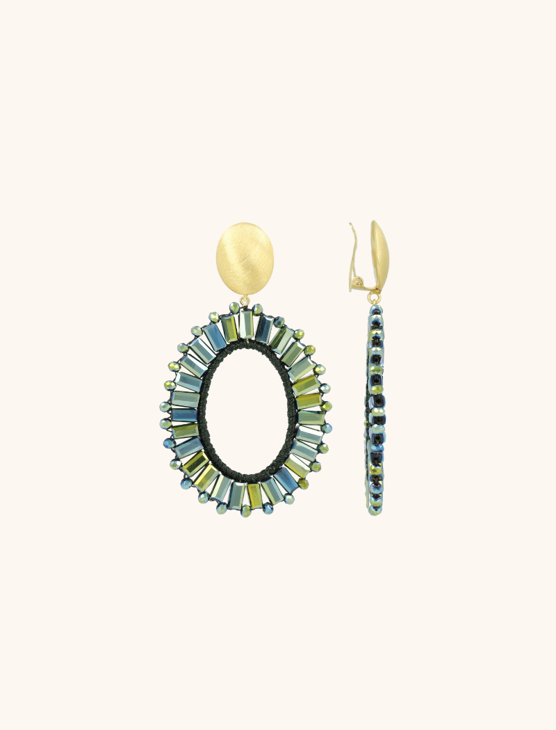 Metallic groene oorbellen naomi ovaal M cliplott-theme.productDescriptionPage.SEO.byTheBrand