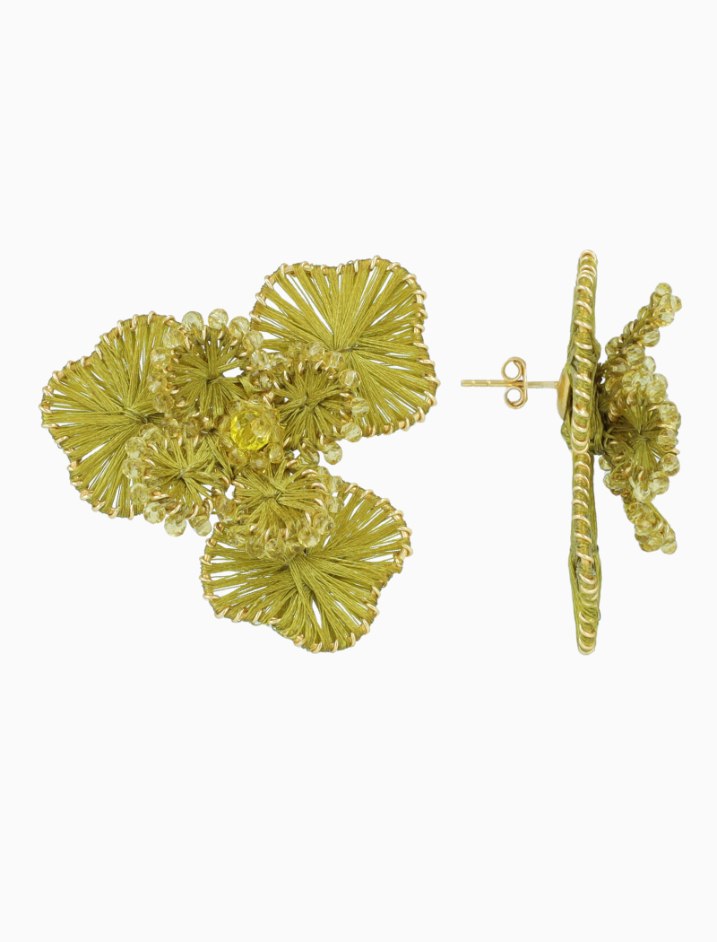 Grune Ohrringe Aster Blume L  