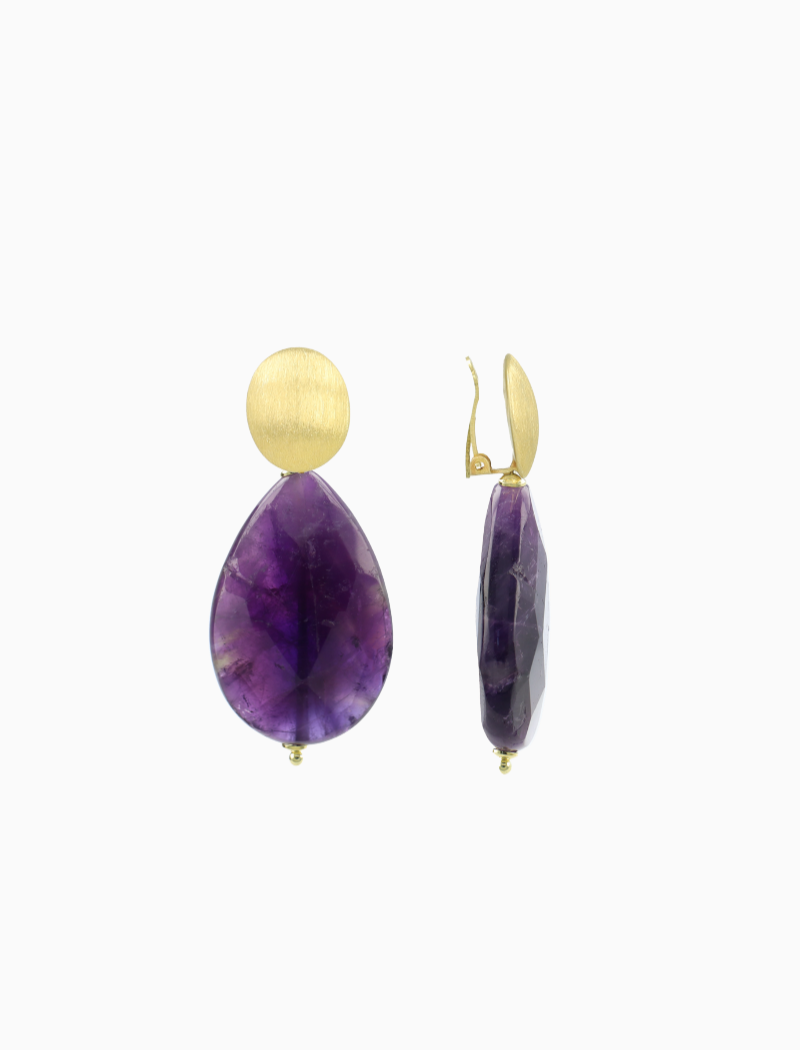 Amethyst Oorbellen Nore Drop M