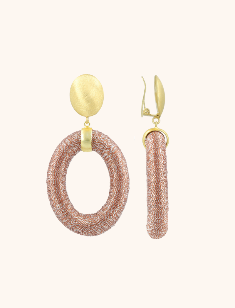 Old Pink Earrings Faye Oval L Clip