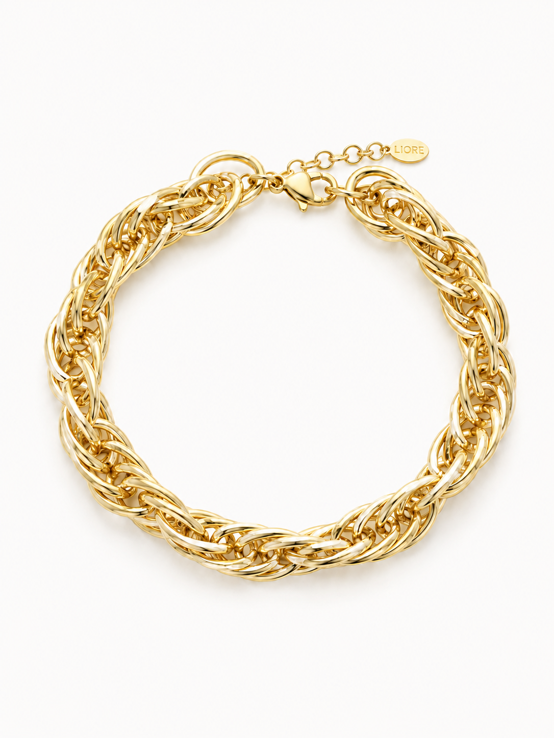 16.022 - gold colored soft gold woven link