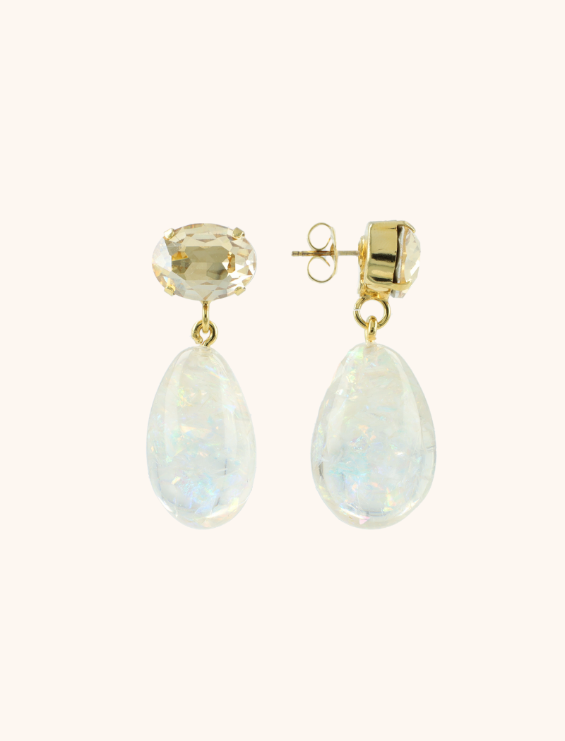 Crystal Earrings Merel Drop Rhinestone