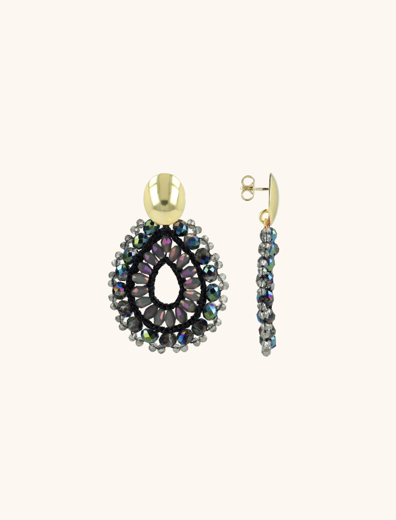 Frosty Blau Grau Ohrringe Vos Open Drop S Irregular Stones