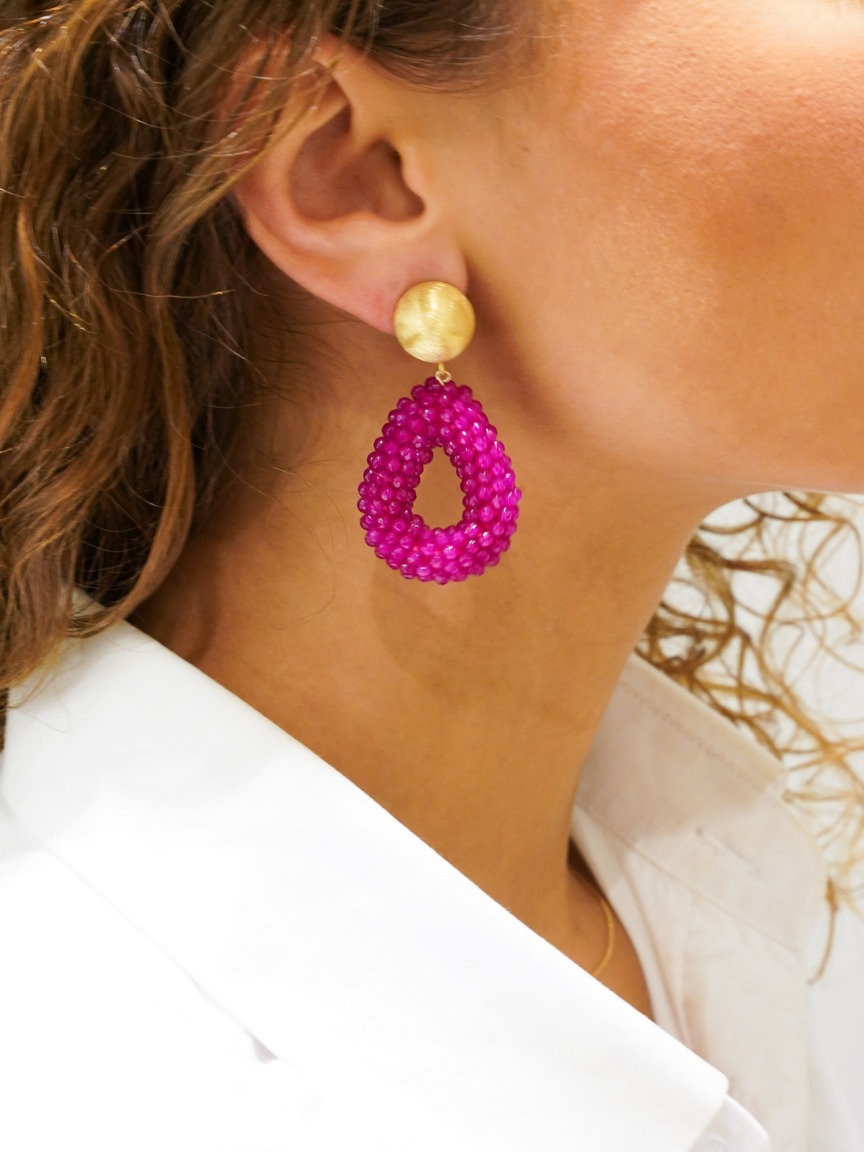 Fuchsia Oorbellen Clip Berry Druppel S