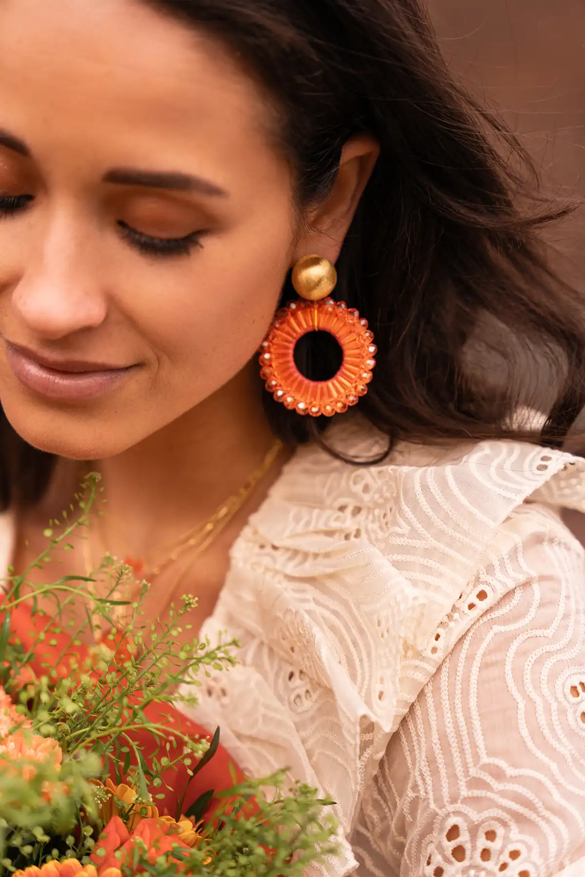 Orange Earrings Ann-Mary circle double L Lionlott-theme.productDescriptionPage.SEO.byTheBrand