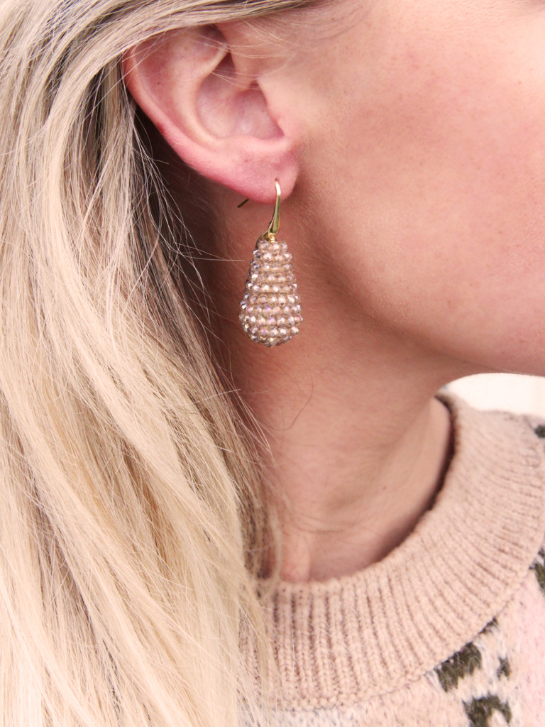 Champagne oorbellen Amy glassberry cone S