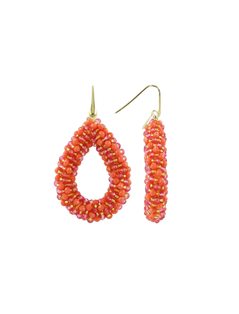 Gemischte orangefarbene Ohrringe Berry Drop L