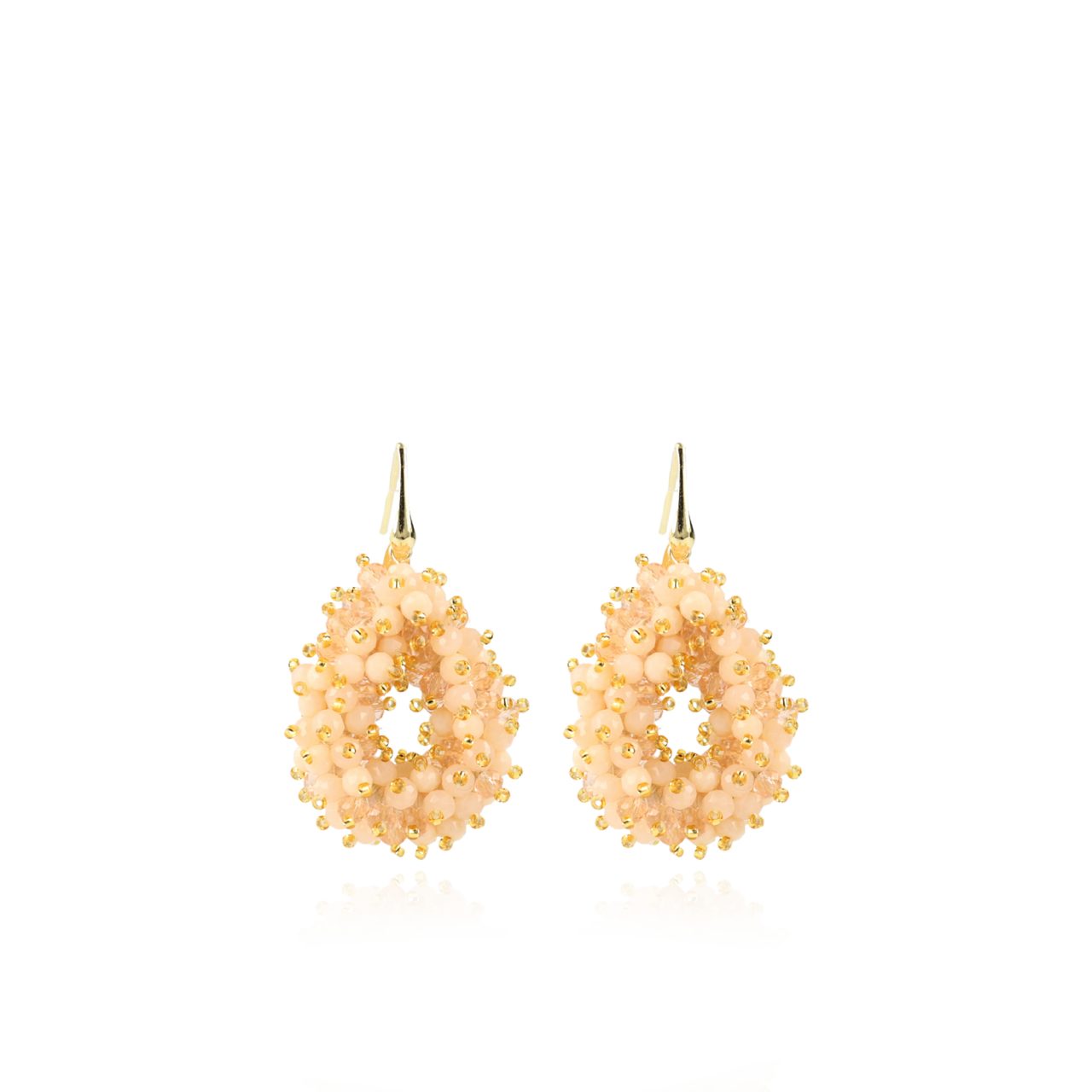 Mixed Oranje Oorbellen Louise Double Stones Drop S