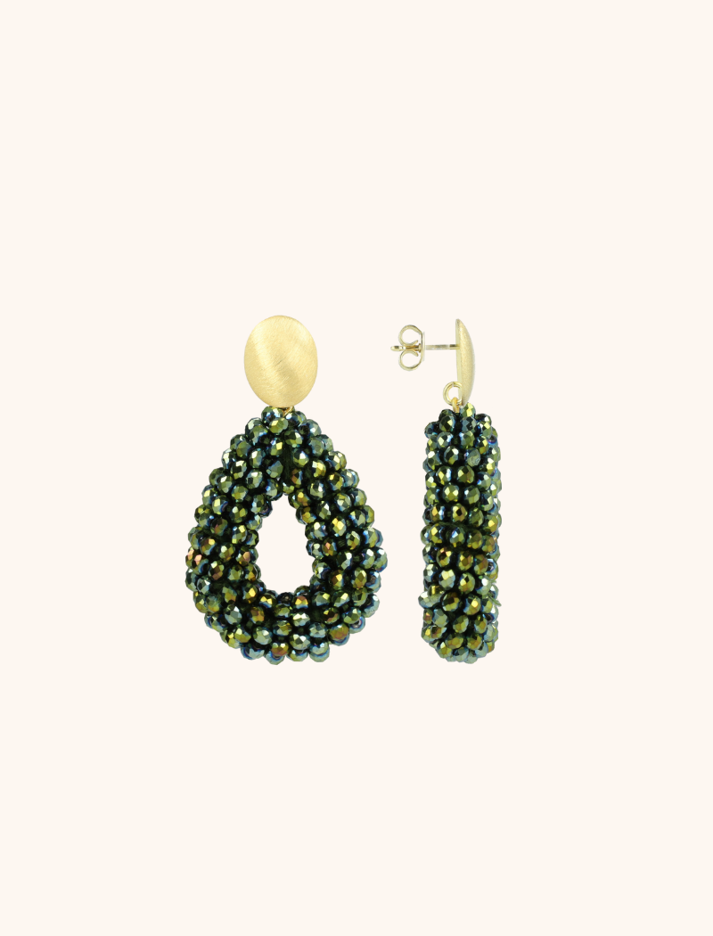 Metallic Groene Oorbellen Berry  Drop S