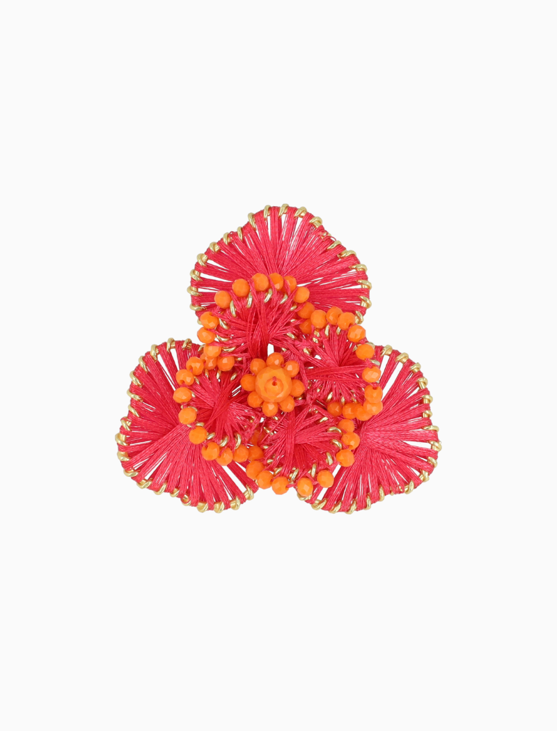 Broche Aster Flower L - Fuchsia/Orange