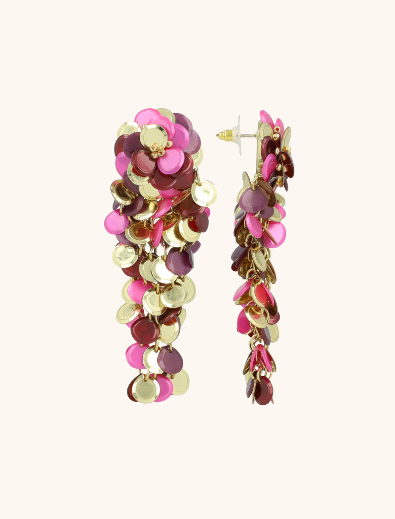 Mix Red Earrings Bold Sequin Waterfall L Bonny