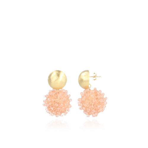 Light Pink Earrings Glassberry Louise Globe L Double Stones