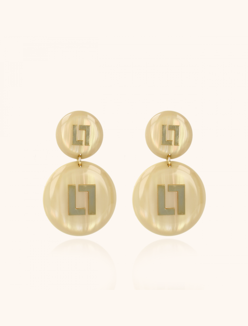 Larissa Sand Logo Earrings