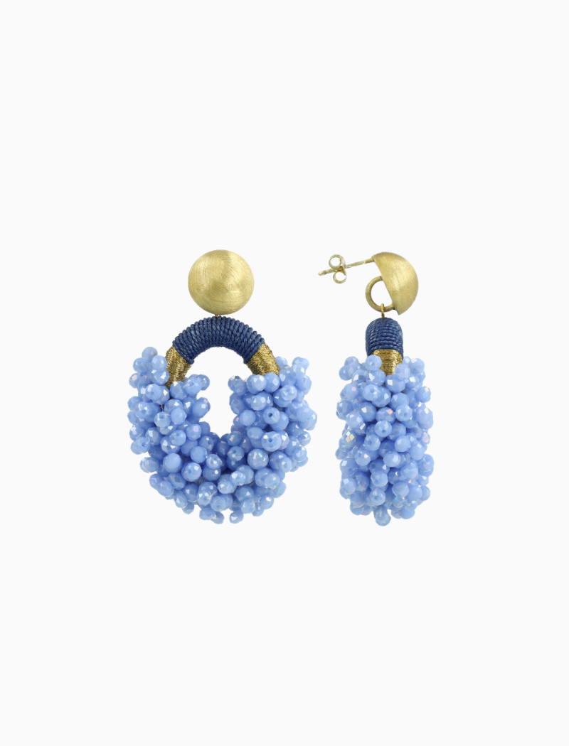 Azuur blauwe oorbellen Eve Ovaal M tonal DS