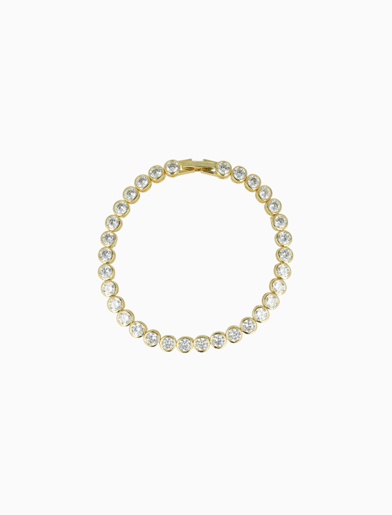 Goudkleurige Armband Framed Round Crystals