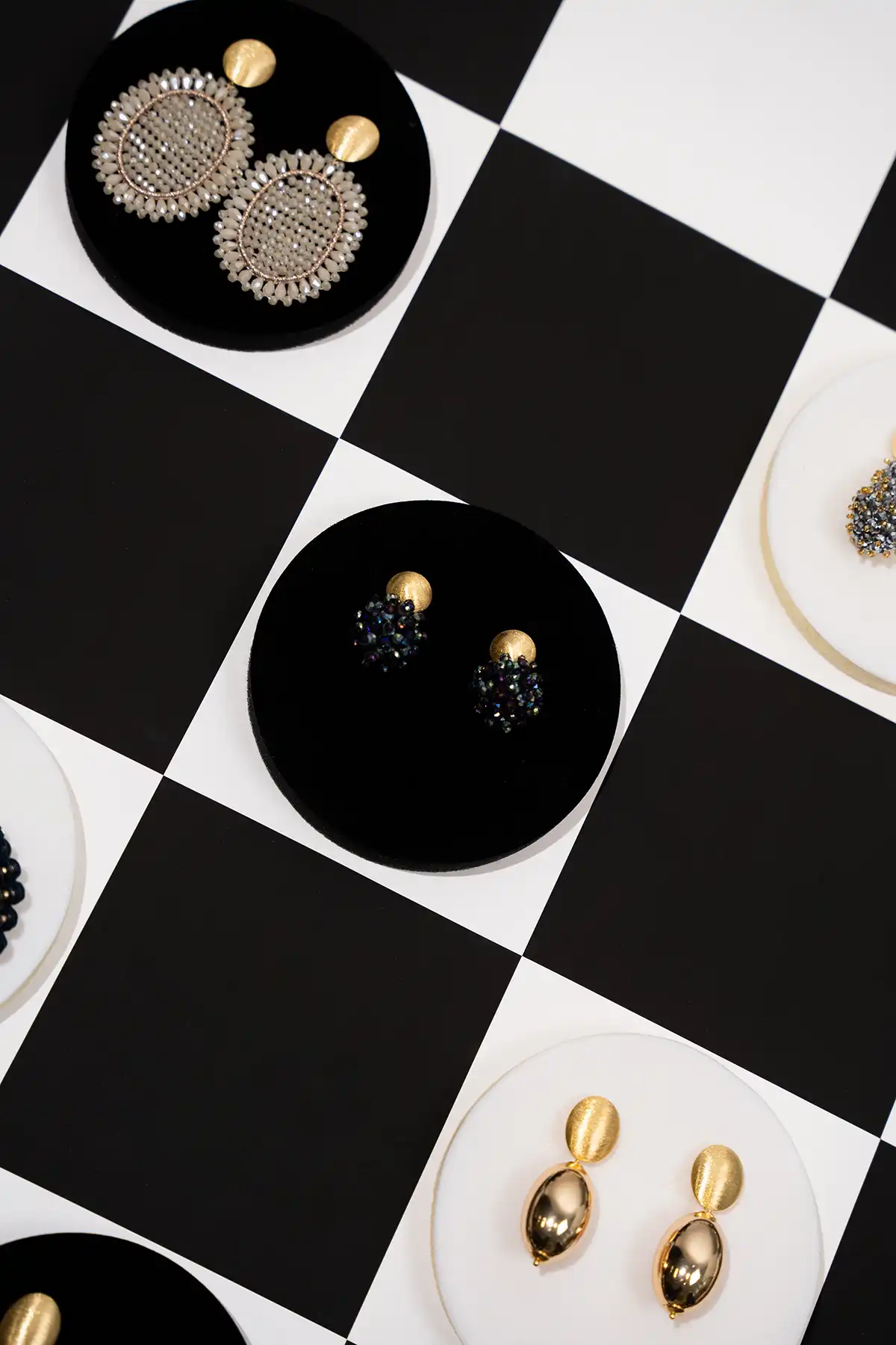 Metallic Groen Paarse Oorbellen Jacky Double Stones Globe S