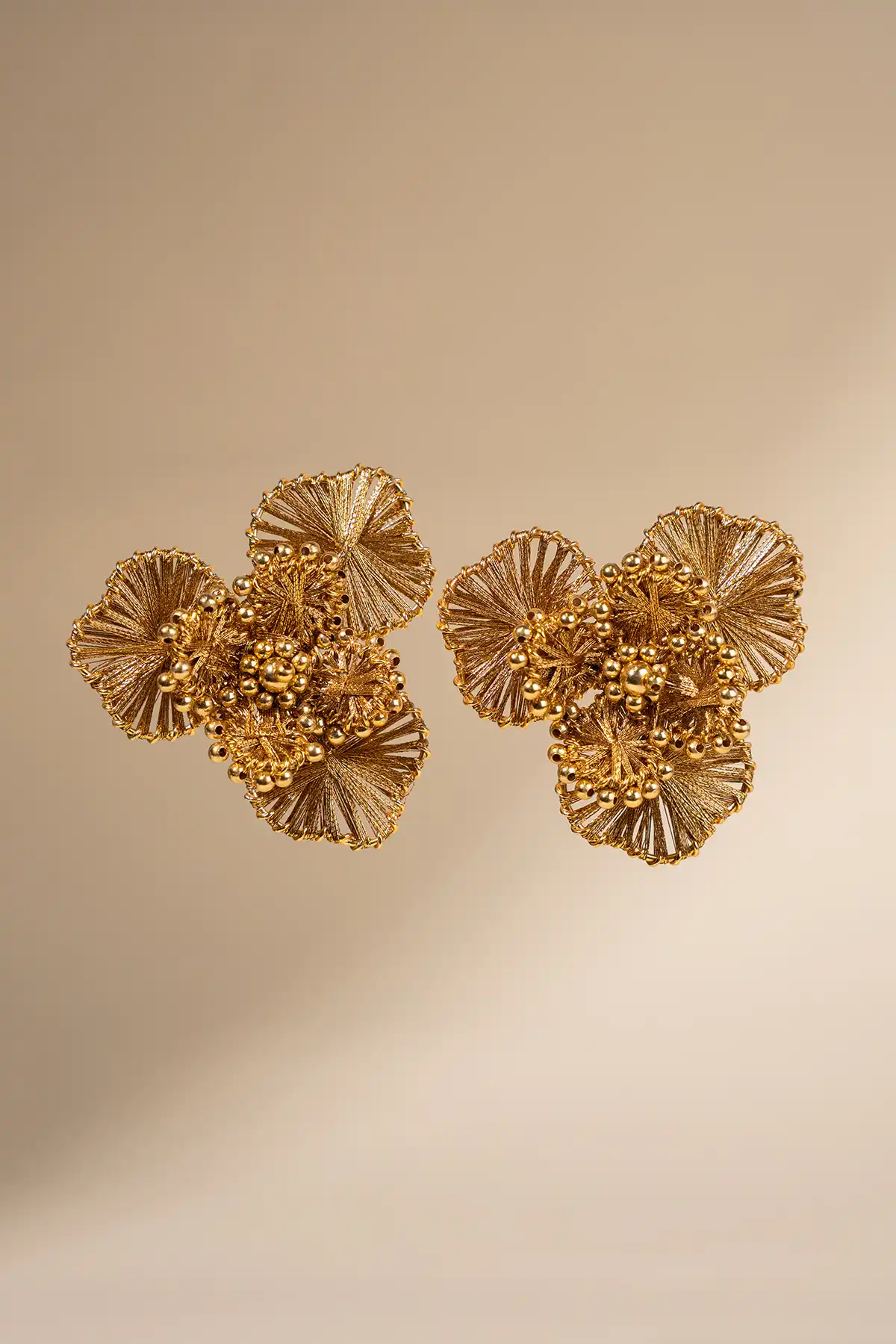 Gold Oorbellen Aster Flower L