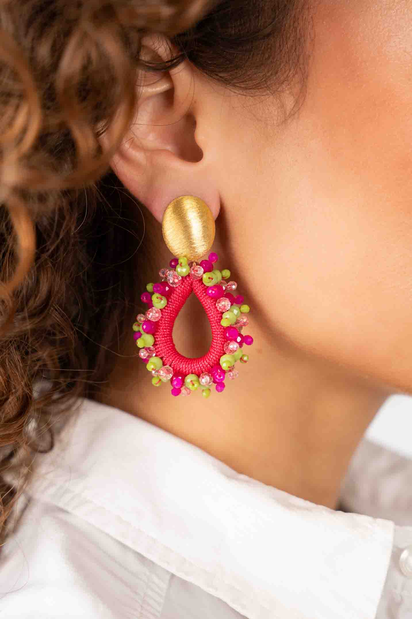 Fuchsia Lime Oorbellen Carina Urchin Druppel Mlott-theme.productDescriptionPage.SEO.byTheBrand