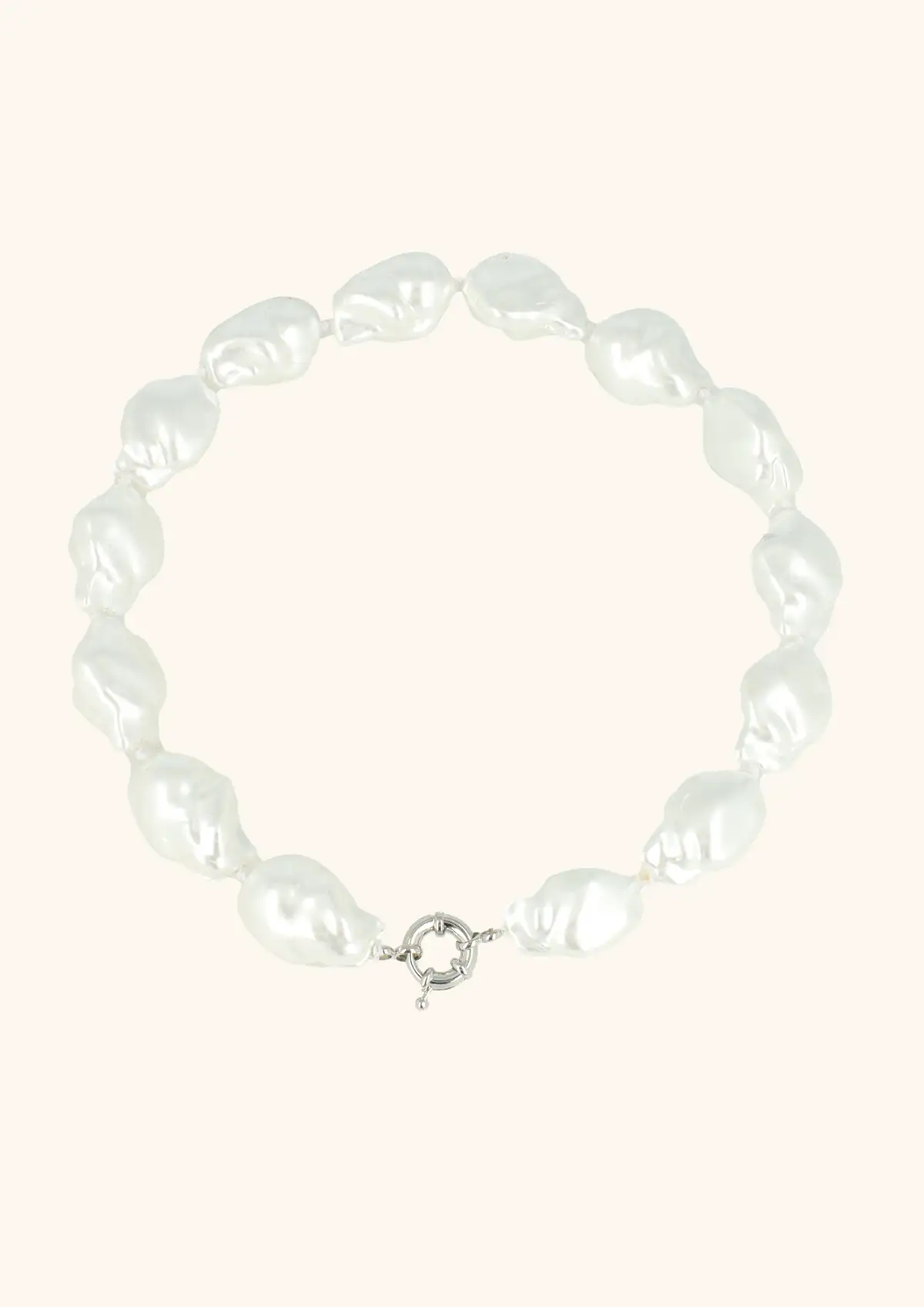 Witte Ketting XL Parels Irregular