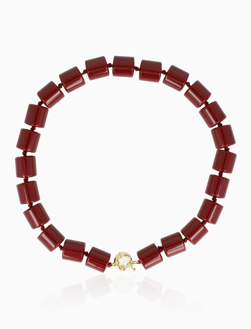 Red Necklace Roundell Stones XL