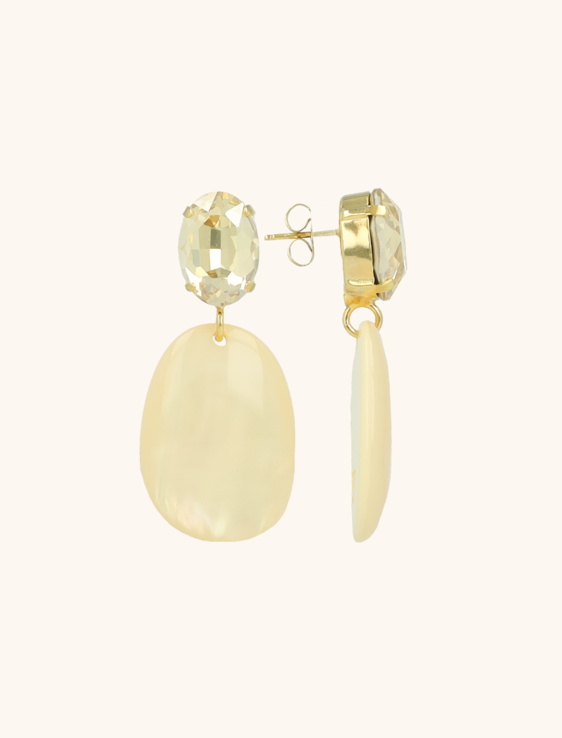 Beige Oorbellen Little Sara Asymmetric Oval Slott-theme.productDescriptionPage.SEO.byTheBrand