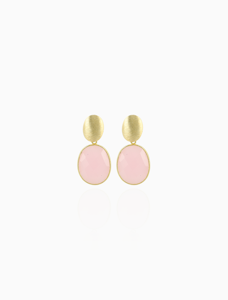 Licht Roze Oorbellen Framed Oval Giorgia